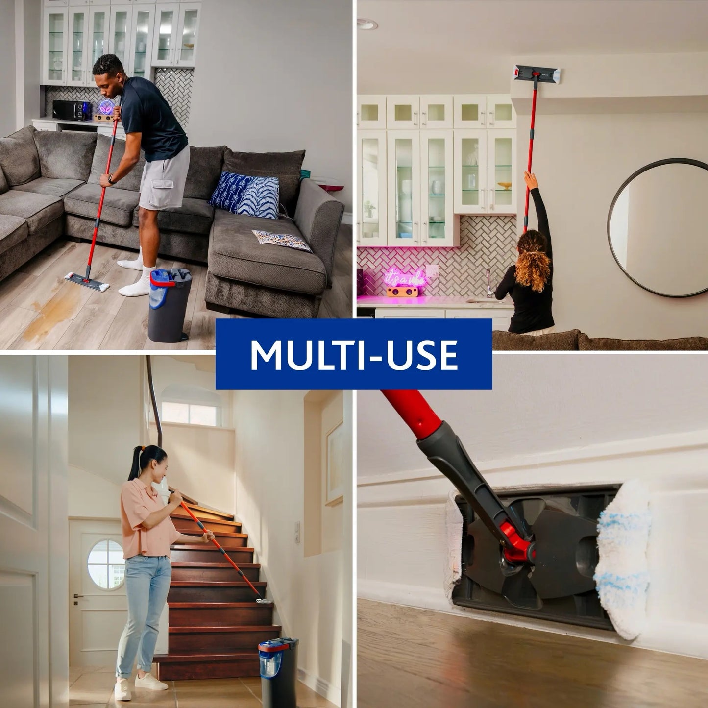 ✨Flat mop and bucket | Mops with clean water | Removes over 99% of bacteria | Suitable for all hard floors✨