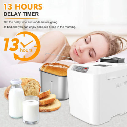 Fully automatic bread maker, maximum capacity 2 lbs, with automatic nut dispenser.