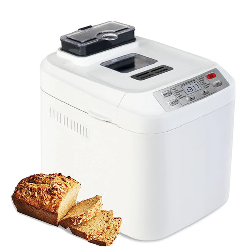Fully automatic bread maker, maximum capacity 2 lbs, with automatic nut dispenser.