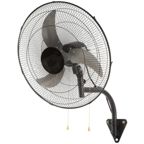 20-inch wall-mounted oscillating fan, three high speed settings, maximum airflow 4650 CFM