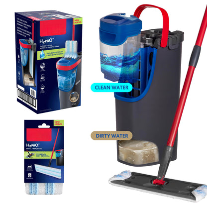 ✨Flat mop and bucket | Mops with clean water | Removes over 99% of bacteria | Suitable for all hard floors✨