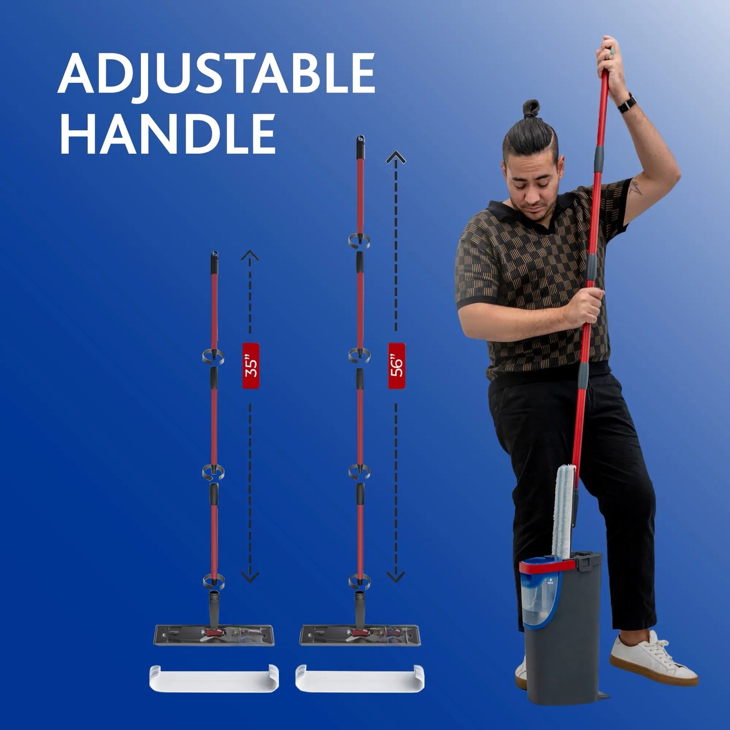 ✨Flat mop and bucket | Mops with clean water | Removes over 99% of bacteria | Suitable for all hard floors✨