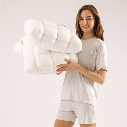 Comfortable and fluffy pillow – a quilted checkered design pillow as comfortable and soft as a cloud.