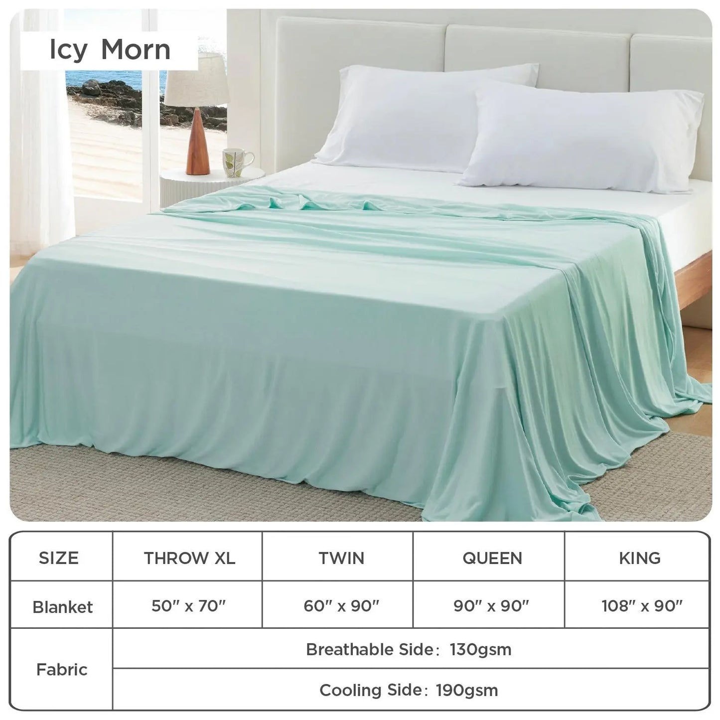 Cooling blanket, lightweight and breathable, made of bamboo fiber, a comfortable gift.