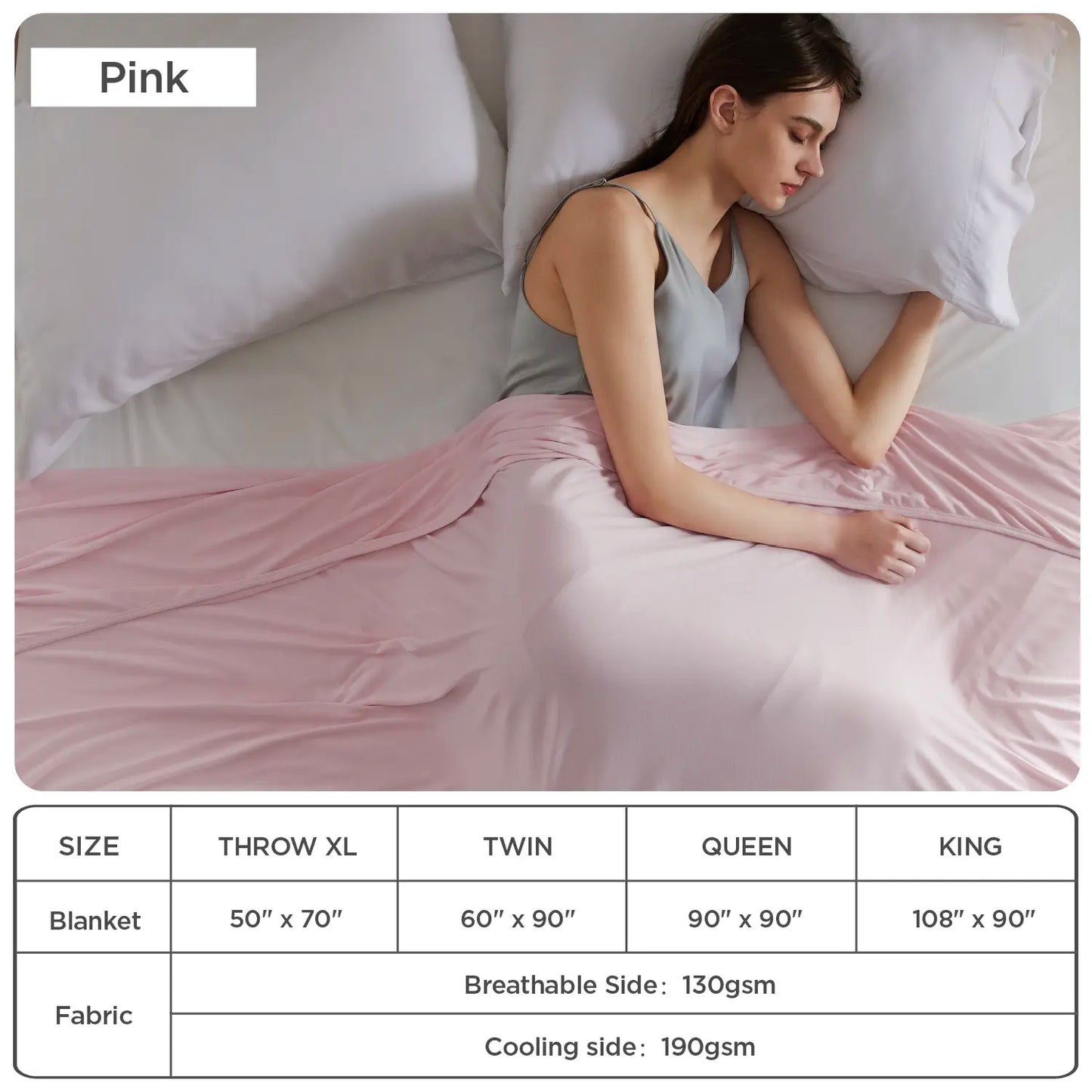 Cooling blanket, lightweight and breathable, made of bamboo fiber, a comfortable gift.
