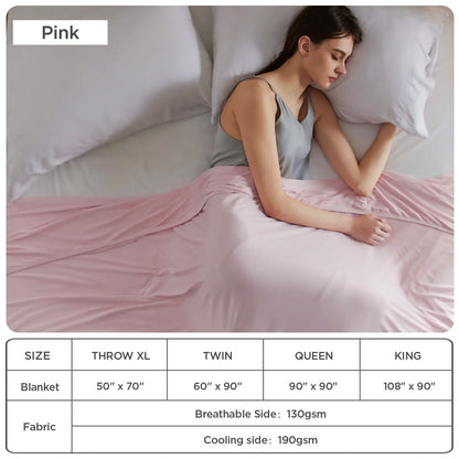 Cooling blanket, lightweight and breathable, made of bamboo fiber, a comfortable gift.
