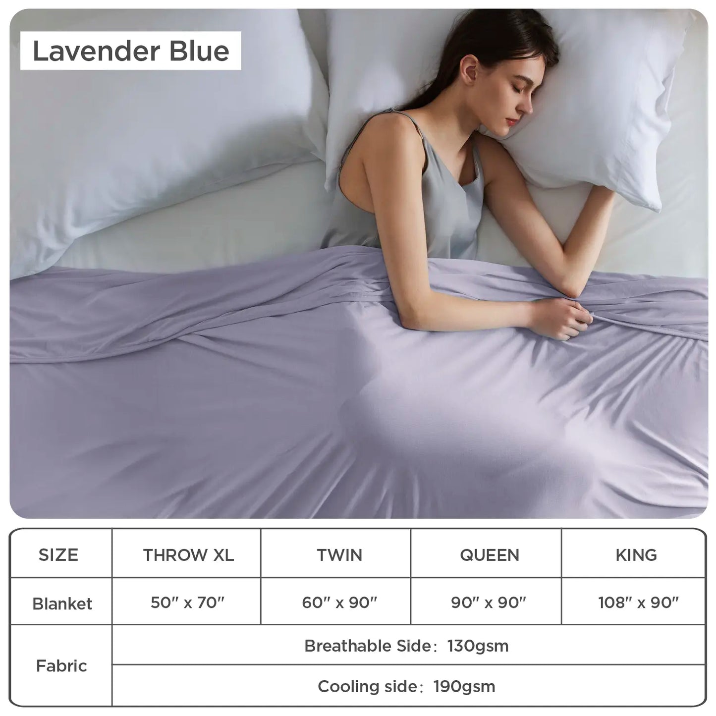 Cooling blanket, lightweight and breathable, made of bamboo fiber, a comfortable gift.