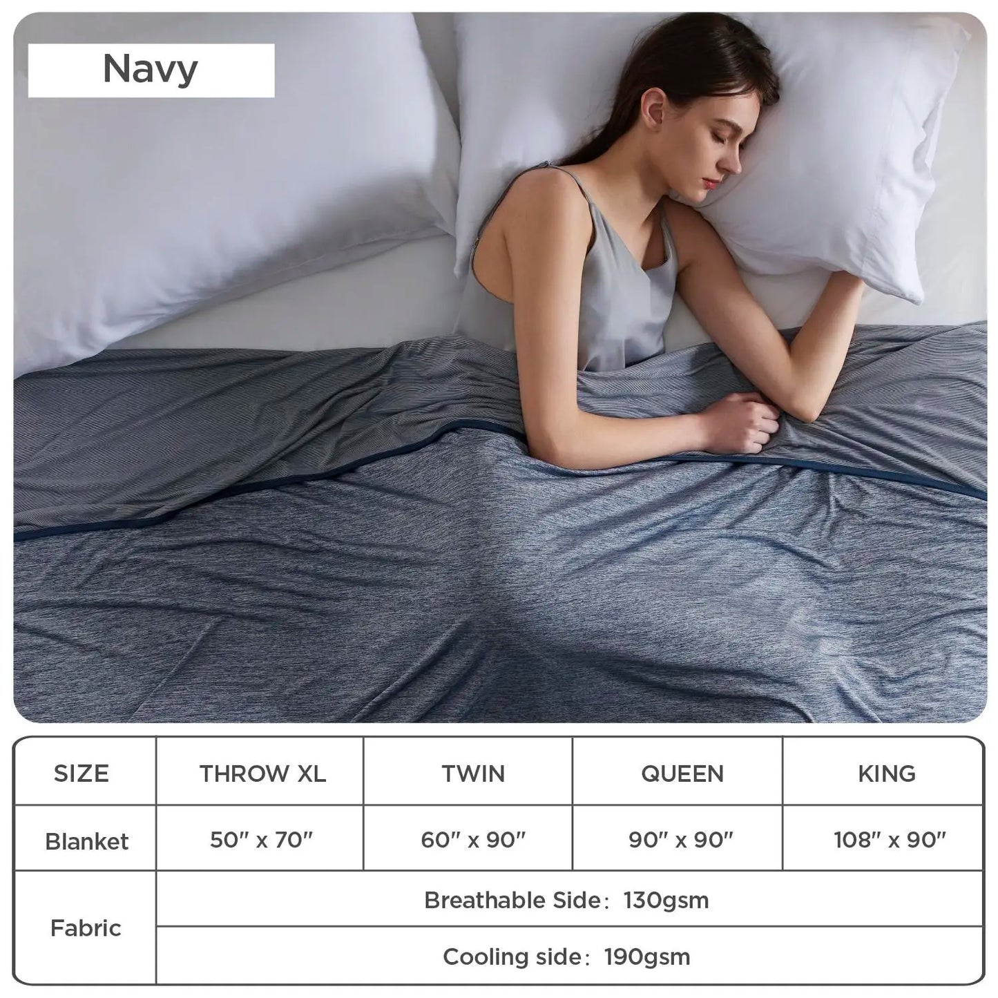 Cooling blanket, lightweight and breathable, made of bamboo fiber, a comfortable gift.