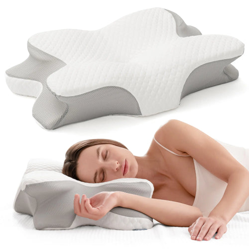 Cool memory foam neck pillow, comfortable sleep neck pillow, adjustable ergonomic memory foam neck pillow, Mother's Day gift.