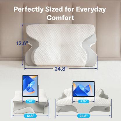 Cool memory foam neck pillow, comfortable sleep neck pillow, adjustable ergonomic memory foam neck pillow, Mother's Day gift.