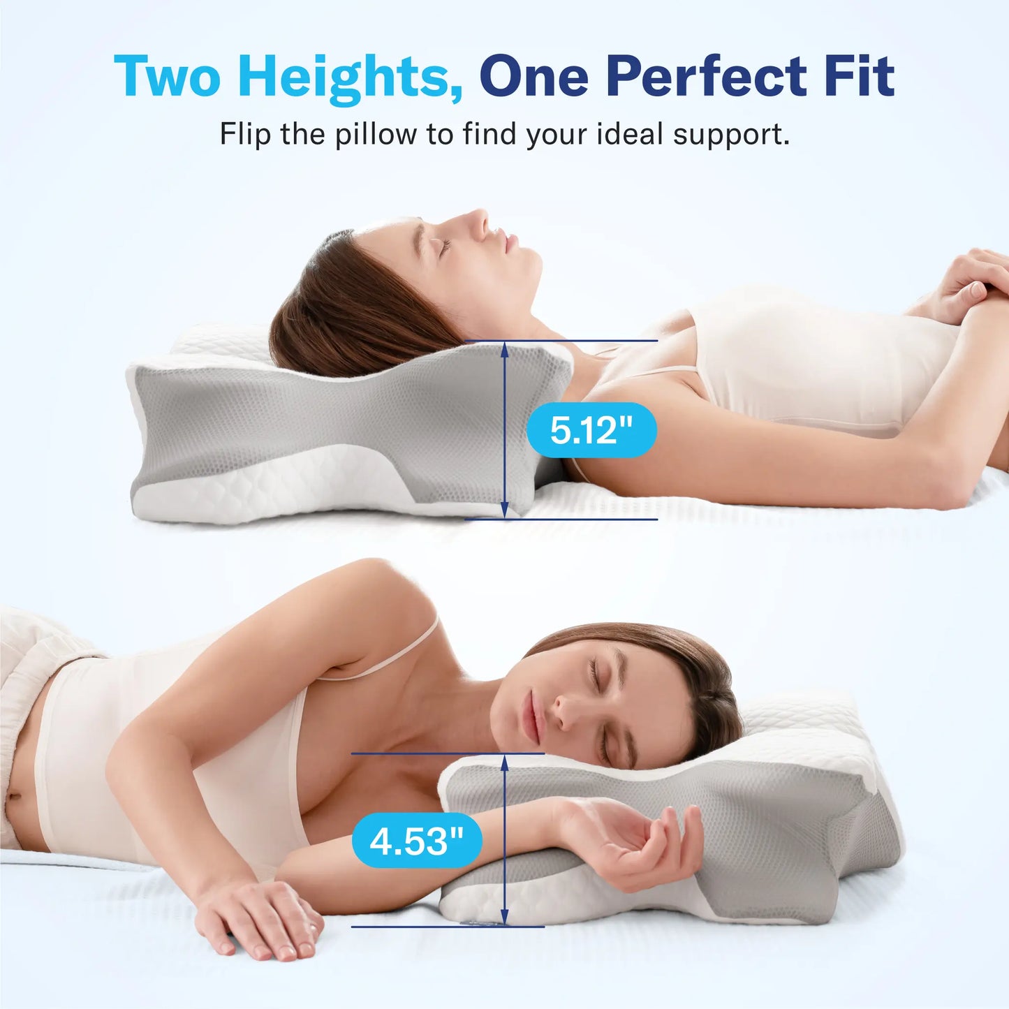 Cool memory foam neck pillow, comfortable sleep neck pillow, adjustable ergonomic memory foam neck pillow, Mother's Day gift.