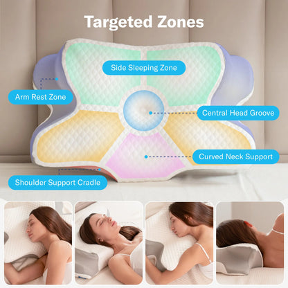 Cool memory foam neck pillow, comfortable sleep neck pillow, adjustable ergonomic memory foam neck pillow, Mother's Day gift.