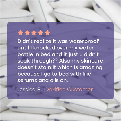 Hotel pillows: Waterproof, stain-resistant, cloud-soft, hypoallergenic, machine washable.